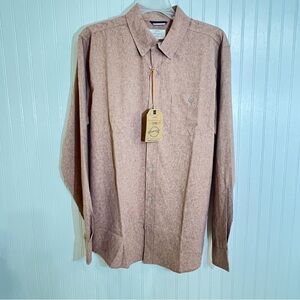 NWT Weatherproof Heathered Cinnamon-Brown Casual Button Down Shirt Men’s Medium
